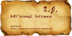 Kászonyi Julianna névjegykártya